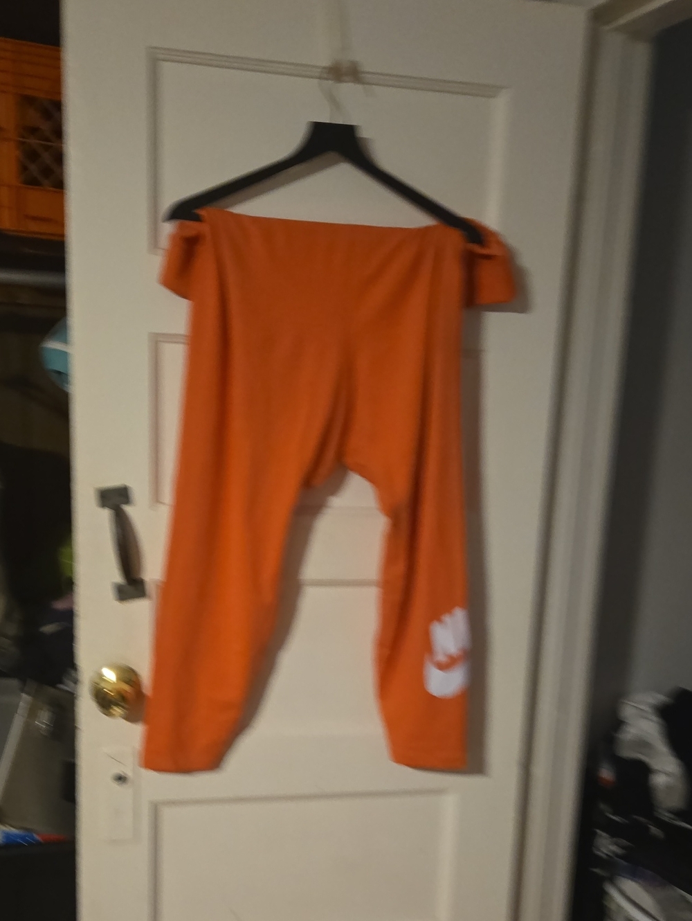 Nike Orange Jogger Sweatpants with White Logo